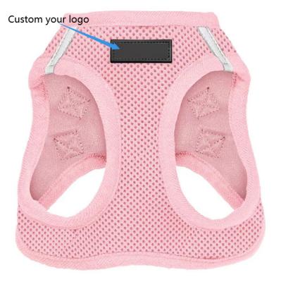 China Stocked Pet Supplies Wholesale Custom Breathable Mesh Nylon Solid Pet Reflective Dog Harness for sale