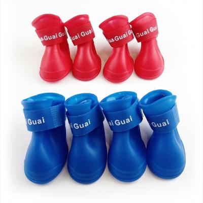 China Environmentally Sustainable Candy Color Non-Slip Water Proof PVC Pet Rain Boots For Dogs for sale