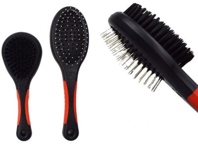 China Sustainable Hot Sale Double Sides Self Cleaning Pet Grooming Comb Hair Remover Quick Massage Brush for sale