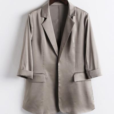 China Anti-wrinkle best-selling women blazer lapel open cardigan jacket roll up sleeve blazer coat for sale