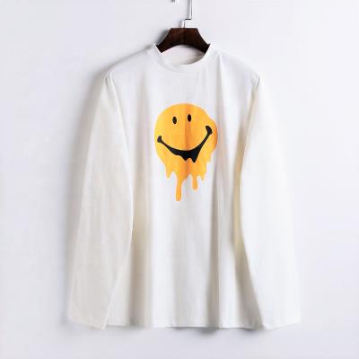 China Women's Round Neck Smile Face Print Sweater Breathable Long Sleeve Tops Pullover Sweatershirt for sale