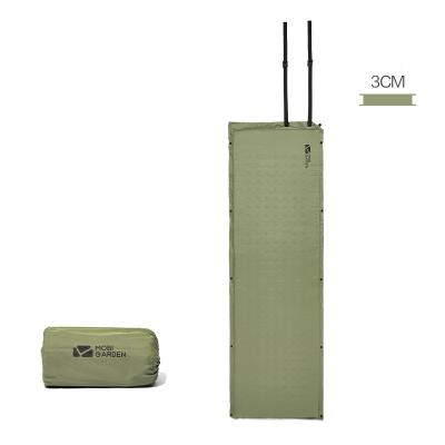 China Polyester MOBI GARDEN Outdoor Camping Single Soft Fabric 190T Inflatable Pad Mat Moisture Proof Double Pad for sale