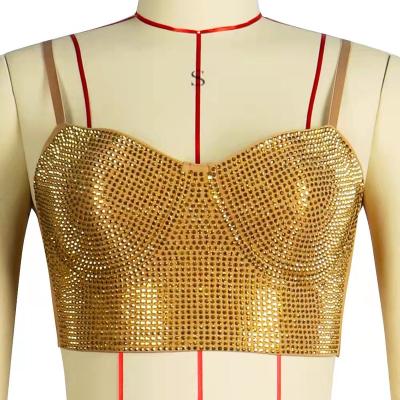 China Ebay Amazon European and American slim top sexy QUICK DRY solid color rhinestone for sale