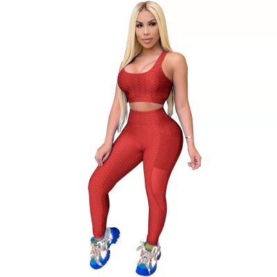 China Amazon new wear women's sexy foreign trade navel vest sports suit U collar breathable warm large size tight mesh for sale