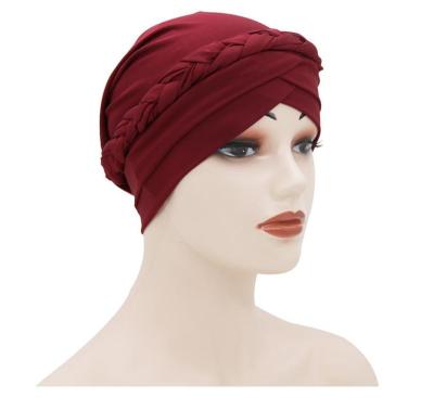 China New Multifunctional Solid Muslim Headwrap Muslim Turban Fashion Hijab Braid Hat Stuff Care Luxury Hair Accessories For Women Turbans Designer for sale