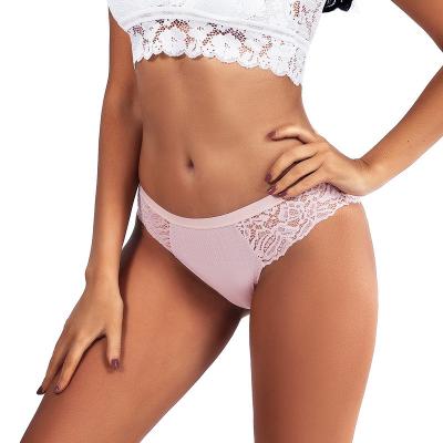 China High Quality Amazon Antibacterial Antibacterial Women's Sexy Lace Embroidery Underwear Ladies Floral Plus Size Bikini Panties for sale