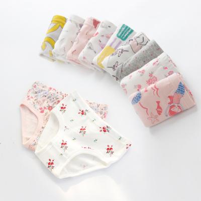 China Hot Sale Cotton Toddler Baby Antibacterial Panties Antibacterial Soft Underwear 3 pcs per package printing cute panties for girl for sale