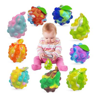 China New Eco-friendly Squeeze Toy 3D Bubble Pusher Ball Cartoon Stress Balls Toy Silicone Popping Push Fitting Stress Balls Stir Toys for sale