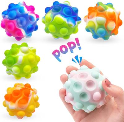 China Kid Factory 3D Cube Rainbow Push Bubble Snap Rubber Band Sensory Balls Eco-friendly Decompression Squeeze Antistress Pop Up Busty Person Toy for sale