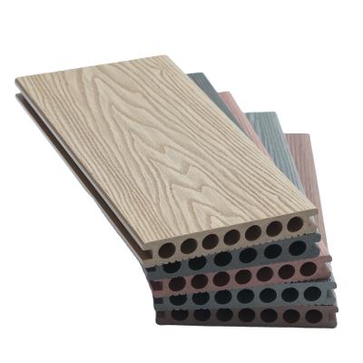 China 3D Embossed Engineered WPC Wood Flooring Car Eco-friendly Exterior Decking for sale