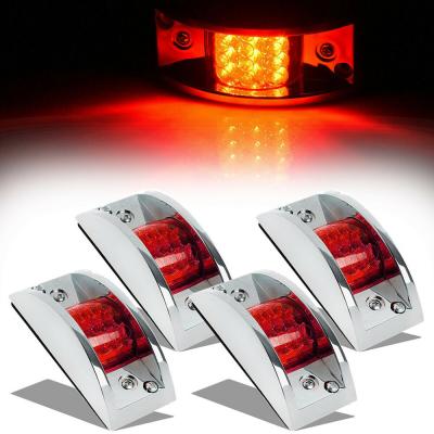 China Amber Lamp 12 LED Waterproof Signal Light Lighting System Auto Fender Side Marker Clearance Lights Red Trailer With Chrome for sale