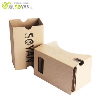 China Durable REACH Gather VR Cardboard Box 3d vr Glasses Customize Google Cardboard Virtual Reality With Glass for sale