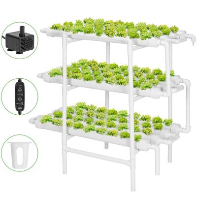 China Layer 108 Corrosion Resistant 3 Hole PVC Pipe Hydroponics Planting Machine Soil Free for sale