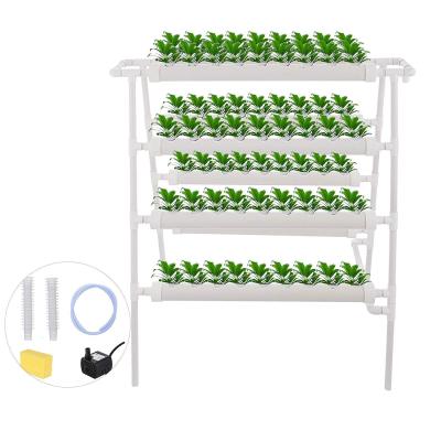 China Hydroponics Nft Anti-Corrosion System with 72 Holes Kits, Hydroponics PVC Pipe Plant Vertical Vegetable for sale