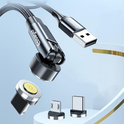 China Wholesale 3A fast charge+data Essager transmission 3 in 1 Type-C Magnetic Charging Micro USB Cable Lightning Phone Accessories 540 Magnetic USB Cable for sale