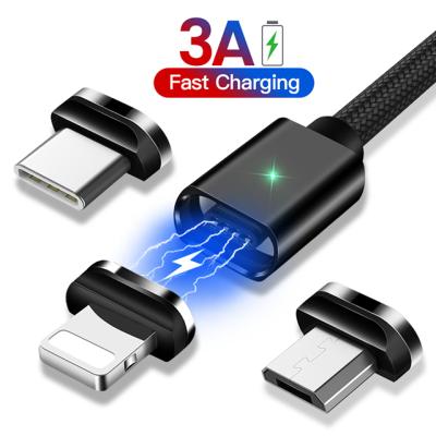 China MP3/MP4 Player Essager 1M 2M 3M Magnetic USB Cable 3A Data Transfer Fast Charging Data Cable Including Type-C Micro Plugs Lightning for sale