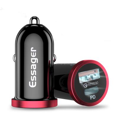 China Essager 2021 QC3.0 30w Voltage Monitoring New Arrivals Smart Car Charger For All Cars for sale