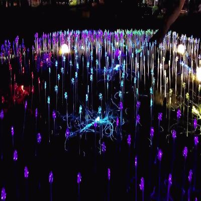 China Hot Sale Side Light Fiber Optic Flower Park Outdoor Lawn Decoration Plastic Flower Lamp for sale