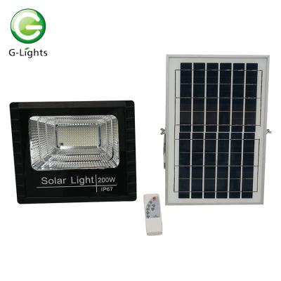 China Outdoor Waterproof Garden G-lights High Brightness Ip67 ABS 200w Led Solar Flood Light for sale