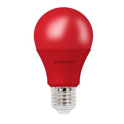 China A60 E27 Low Color Modern Lighting Red Led Light Bulb 10W 220V 200 Degree Beam Angle Christmas Holiday RGB Light Bulb for sale