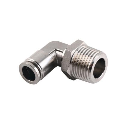 China Hotels MPL/MPLN Series Male Elbow Thread Metal Pneumatic Push Quick Connecting Tube Fitting for sale