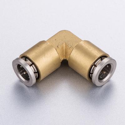 China Hotels America Brass Push Connect Pneumatic Brass DOT Connector Union Elbow Tube /Air Pipe Fitting for sale