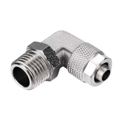 China Hotels Elbow Hose Fitting Push On Pneumatic Connector Brass Air Fitting for sale