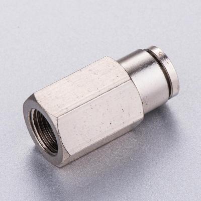 China Hotels MPCF Series Stainless Steel Brass Full Nipple Pnrumatic Air Hose Nickel Plated Straight Internal Threaded Fit Connector for sale