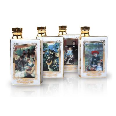 China Newcomer Wine 40%vol Passton 50ml Mini French XO Brandy Oil Painting Ceramics Ceramic Bottle for sale