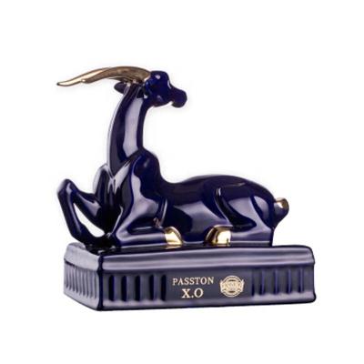 China Passton High Quality OEM Brandy Or Whiskey With Chinese Goat Shaped Ceramic Bottle Bluesheep for sale