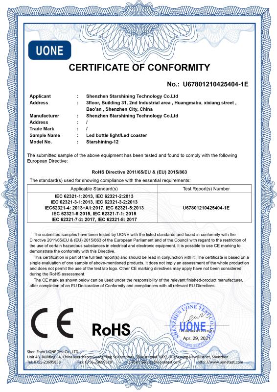 RoHS - Shenzhen Starshining Technology Co., Ltd.