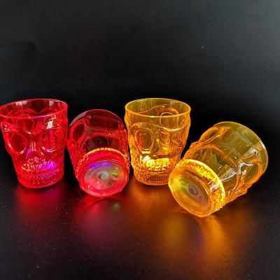 China Halloween barware supplier mini shot glass switch led beer wine cup vokda shot glass flasher mug for sale