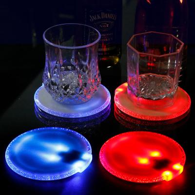 China Gravity Light On Hot Sales Cheap Bar Supplies Led Coaster LED Bottle Light Colorful LOGO Sticker Pad For vokda for sale