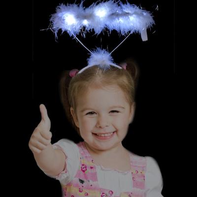 China Plastic+Copper +Silicone Customized Angel Girls Gifts LED Headband Light Led Headband For Party for sale