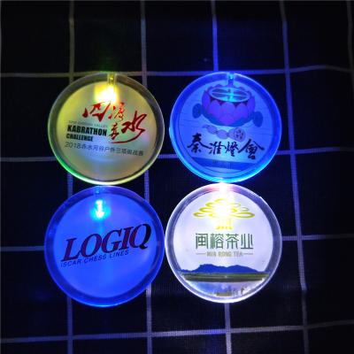 China PS+ABS+metal OEM Prices LOGO Blink Button Pin PS Badge Round Shape LED Gifts Customized Pin Badge For Party for sale