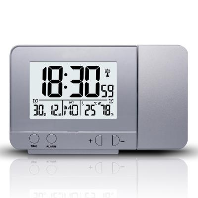 China 2020 Personalized Customization LED 180 Switch Dual Digital Alarm Clock Projection Alarm Clock with Humidity Weather Station for sale