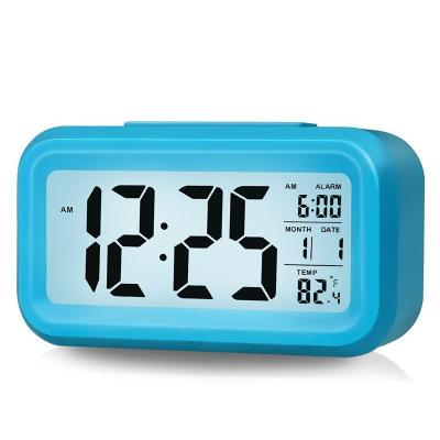 China Large Size Children's Big Display Alarm Clock Light Table Digital Electronic Smart Alarm Clock with Calendar and Temperature for Kids for sale