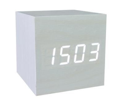 China WOODEN CALENDARS DESK ALARM TABLE LED CLOCK for sale