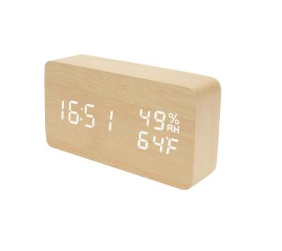 China Children's LED Desktop Modern Wooden Decorative Electronic Alarm Clock for sale