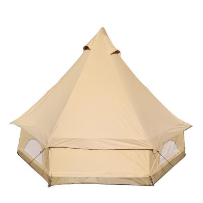 China Large and Comfortable 3m Canvas Bell Tent All Weather Waterproof Camping 4 Season Glamping Canvas Tent for sale