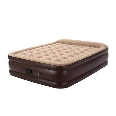 China Queen Size Foldable Inflatable Air Bed Mattress with Built-in Pump Portable Inflatable Bed Air Mattress Guest Bed for sale