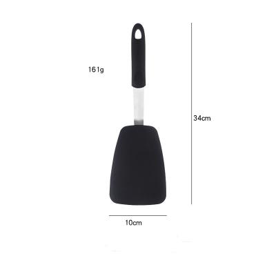 China 4 Sets Durable Stainless Steel Handle Silicone Turner Steel Frying Spatula for sale