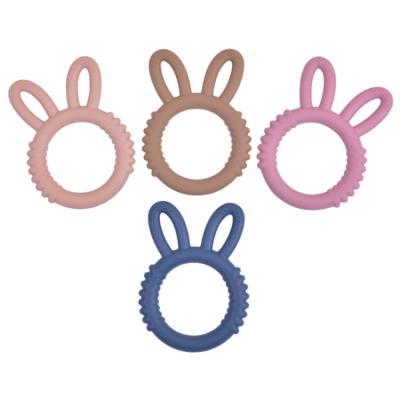 China 100%food grade Silicone Teether Silicone Rabbit Babies Teethers Baby Teething Toys For Soothe Massage For 3-12 Months Infants for sale