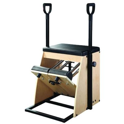 China Fitness Exercise Eco Pilates Winds Chair Handles Pilates Combination Chair Springs Pilates Reformer Folding Stable for sale