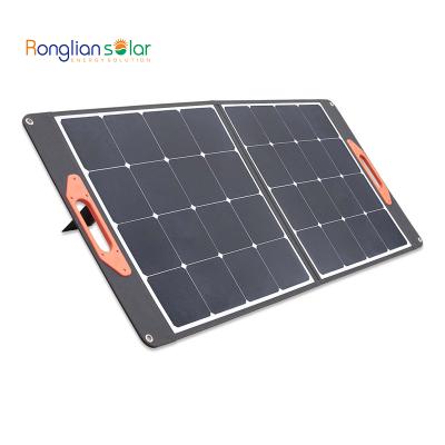 China Outdoor Use (Ronglian Waterproof Cloth Camping Portable Foldable 100w 110w 160w Sunpower Blanket Folding Solar Panel for Camping for sale