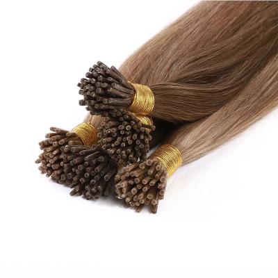 China 1g/s Silky Straight Brazilian Remy Human Hair Straight I Tip Hair Extensions Keratin Capsule Natural Pre Bonded Hair for sale