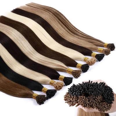 China Silky Straight Hair Remy Hair Extensions Machine Made Wave Straight 1g/Strand Set Straight Keratin I Tip Hair Wholesale for sale