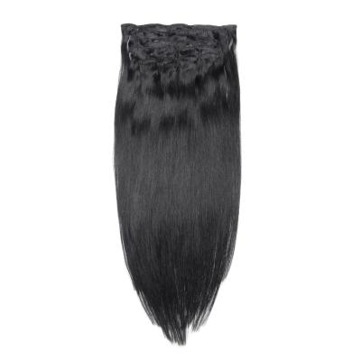 China European Remy Human Hair 100% Remy Silky Straight 9A Human Hair Clip In Hair Extension for sale