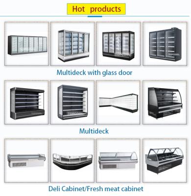 China Single-Temperature Supermarket Frozen Food Showcase Refrigerator Curved Glass Sliding Island Freezer Display for sale