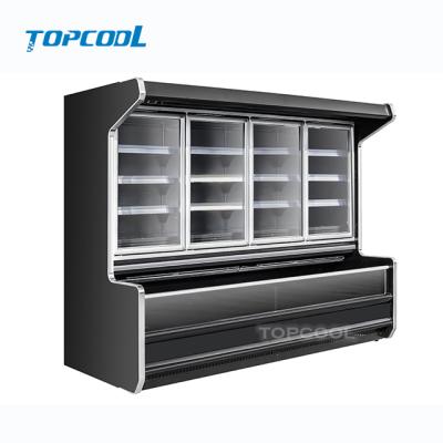 China Single-temperature Combinet Island Cabinet Supermarket Display Sliding Glass Door Upright Freezer for sale